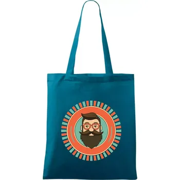 Plnovous v kruhu - Taška bavlněná - 42 x 38 cm ( Petrolejová )