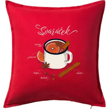 Polštář Koření na svařáček - Polštář 50x50 - 50x50 - Pouze potah ( Červená )