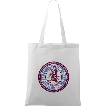 Soccer kulatý motiv - Taška bavlněná - 42 x 38 cm ( Bílá )