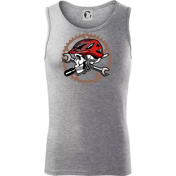 Lebka biker opravář - Tílko pánské Core - L ( Tmavě šedý melír )