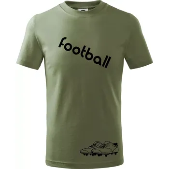 FOOTBALL nápis šikmo - Tričko dětské bavlněné - 122 cm/6 let ( Khaki )