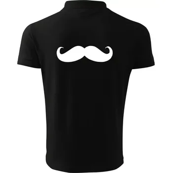 Pánská košile Mustache - knírek - Polokošile pánská Pique Polo 203 - 4XL ( Černá )