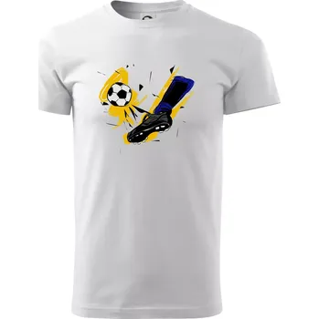 Pánské tričko Kopačka s míčem - Triko extra velké (5-8XL) - 7XL ( Bílá )