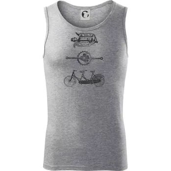 Cycling vintage - Tílko pánské Core - 2XL ( Tmavě šedý melír )