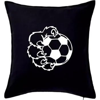 Polštář Medvědí tlapa fotbal - Polštář 50x50 - 50x50 - Pouze potah ( Černá )