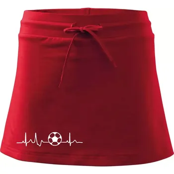 Dámská sukně Ekg fotbal míč - Sportovní sukně - two in one - M ( Červená )