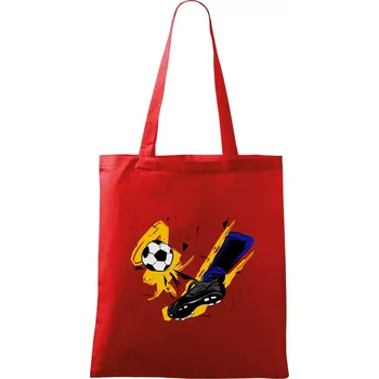 Nákupní taška Kopačka s míčem - Taška bavlněná - 42 x 38 cm ( Červená )