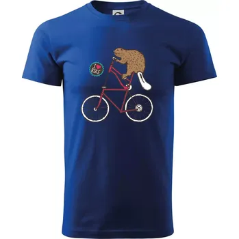 Pánské tričko Bobr na kole - Triko extra velké (5-8XL) - 8XL ( Královská modrá )