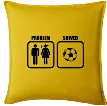 Polštář Problém fotbal - Polštář 50x50 - 50x50 - Pouze potah ( Žlutá )
