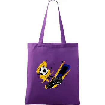 Kopačka s míčem - Taška bavlněná - 42 x 38 cm ( Fialová )