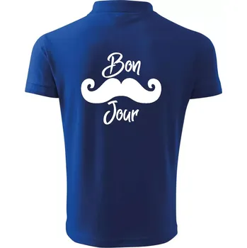 Pánská košile Mustache Bon Jour - Polokošile pánská Pique Polo 203 - 5XL ( Královská modrá )