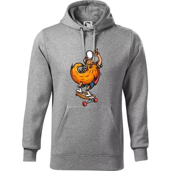 Pánská mikina Mustache board - Mikina pánská Cape s kapucí - 5XL ( Tmavě šedý melír )