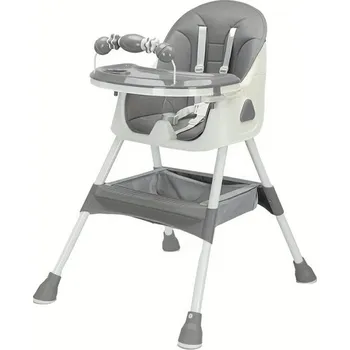 dětská jídelní sada Skládací dětská jídelní židlička 94x70x65 cm pro děti od 6 měsíců s protiskluzovou podložkou a stojanem na hračky Snadné čištění krmení šedá