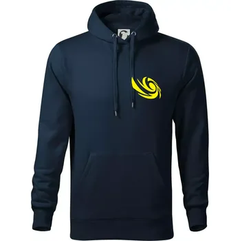 Pánská mikina Vortex logo na prso - Mikina pánská Cape s kapucí - S ( Námořní modrá (velmi tmavá - téměř černá) )