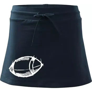 Dámská sukně Americký fotbal míč skica - Sportovní sukně - two in one - XS ( Námořní modrá (velmi tmavá - téměř černá) )