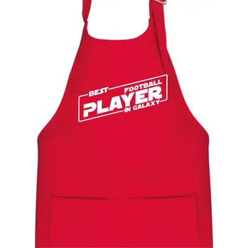 Kuchyňská zástěra Best football player in galaxy - Dětská zástěra na vaření - Univerzální velikost ( Červená )
