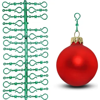 Vánoční dekorace Přívěsky / háčky na vánoční stromeček ZELENÉ 30 ks