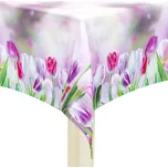 Polyesterový ubrus odolný proti skvrnám na stůl JEDEKA MILANO TULIPS růžový 140 x 220 cm