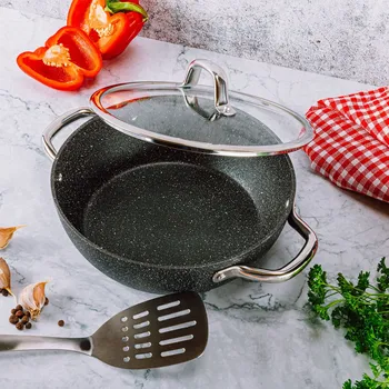 Pánev TESCOMA President Stone 24 cm černá - nepřilnavá pánev wok