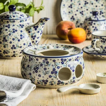 Konvice na čaj Keramický ohřívač čaje se lžičkou Manufaktura Bolesławiec - dec. AS45