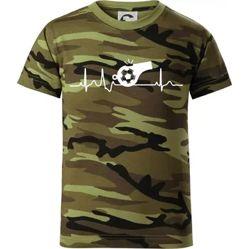 Chlapecké tričko EKG fotbal rozhodčí a píšťalka - Dětské maskáčové triko - 134 cm/8 let ( Zelený maskáč )