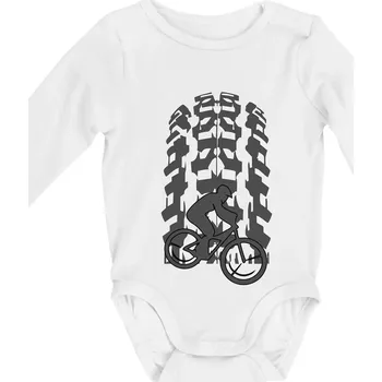 Kojenecký body Pneumatika MTB - Body kojenecké s dlouhým rukávem - Dlouhý r. do 3 měs ( Bílá )