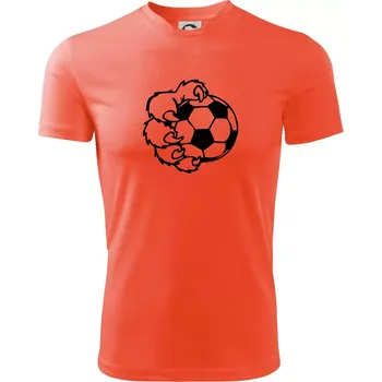 Pánské tričko Medvědí tlapa fotbal - Pánské triko Fantasy sportovní (dresovina) - 2XL ( Neonově oranžová )