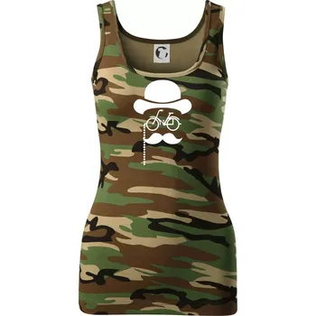 Mustache kolo - Dámské Maskáčové tílko - S ( Hnědý maskáč )