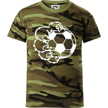 Chlapecké tričko Medvědí tlapa fotbal - Dětské maskáčové triko - 104-110cm / 3-4 roky ( Zelený maskáč )