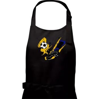 Kuchyňská zástěra Kopačka s míčem - Pánská zástěra na vaření - Univerzální velikost ( Černá )