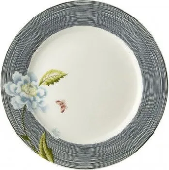 Talíř Porcelánový mělký obědový talíř LAURA ASHLEY HERITAGE MLDNIGHT CANDY šedý 20 cm