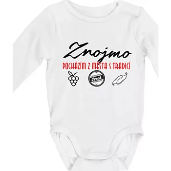 Znojmo město s tradicí - Body kojenecké s dlouhým rukávem - Dlouhý r. 6-12 měs ( Bílá )