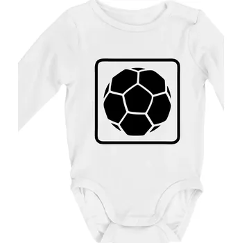Fotbalový míč emblem - Body kojenecké s dlouhým rukávem - Dlouhý r. do 3 měs ( Bílá )