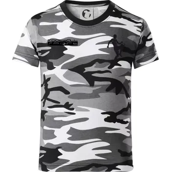 Chlapecké tričko Football sport - Dětské maskáčové triko - 146 cm/10 let ( Šedý maskáč )