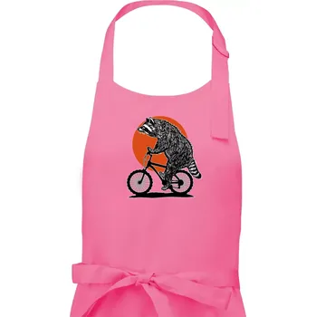 Kuchyňská zástěra MTB mýval - Pánská zástěra na vaření - Univerzální velikost ( Růžová )