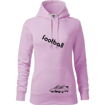 Dámská mikina FOOTBALL nápis šikmo - Mikina dámská Cape s kapucí - XS ( Orchid )