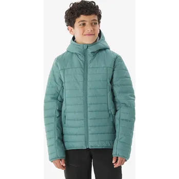 QUECHUA Dětská zimní prošívaná turistická bunda MH 100 7 LET ZELENÁ