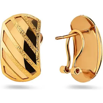 Náušnice Náušnice s gravírovanými liniemi, žluté zlato 14K IZ31630 + dárkové balení LUXUS zdarma