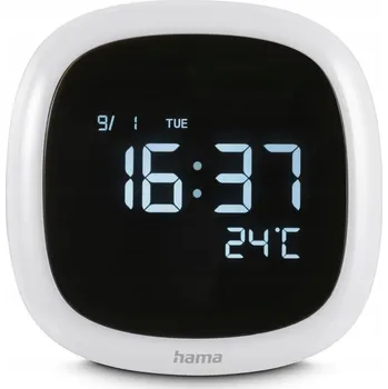 Budík HAMA BUDÍK Bora Bora NOČNÍ LAMPA, STMÍVATELNÝ, BÍLÝ