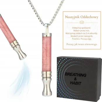 Náhrdelník Dýchací náhrdelník Lovly s růženínem a nerezovou ocelí, 54 cm