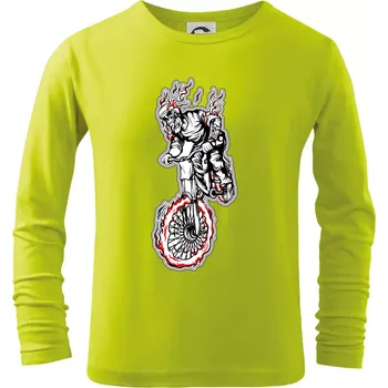 Dětská móda Kostra downhill - Triko dětské Long Sleeve - 122 cm/6 let ( Limetková )
