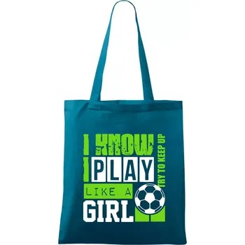 Play girl - Taška bavlněná - 42 x 38 cm ( Petrolejová )