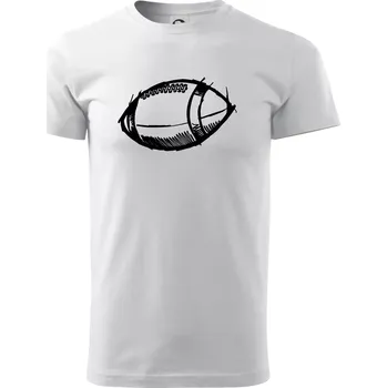 Pánské tričko Americký fotbal míč skica - Triko extra velké (5-8XL) - 7XL ( Bílá )