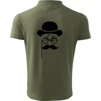 Pánská košile Mustache kolo - Polokošile pánská Pique Polo 203 - 3XL ( Khaki )