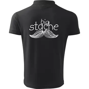 Pánská košile Big stache - Polokošile pánská Pique Polo 203 - 4XL ( Dřevěné uhlí )
