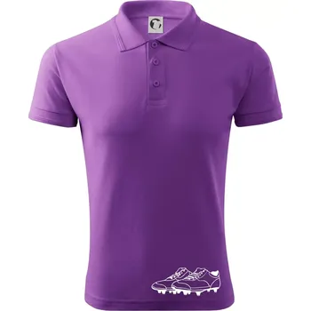 Pánská košile FOOTBALL nápis šikmo - Polokošile pánská Pique Polo 203 - 5XL ( Fialová )