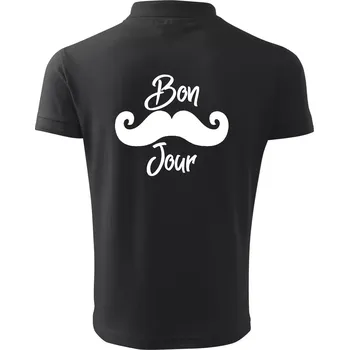 Pánská košile Mustache Bon Jour - Polokošile pánská Pique Polo 203 - L ( Dřevěné uhlí )