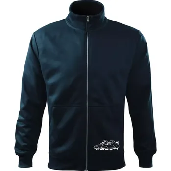 Pánská mikina FOOTBALL nápis šikmo - Mikina bez kapuce Adventure - S ( Námořní modrá (velmi tmavá - téměř černá) )