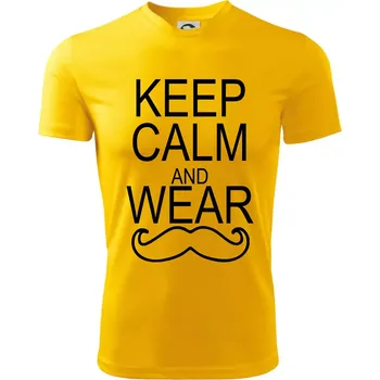 Chlapecké tričko Keep calm and wear mustache - Dětské triko sportovní (dresovina) - 122 cm/6 let ( Žlutá )