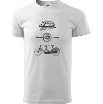 Cycling vintage - Triko extra velké (5-8XL) - 6XL ( Bílá )